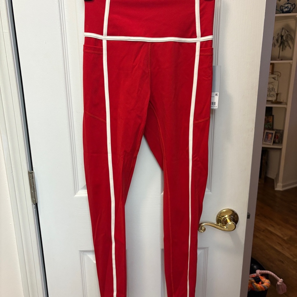 ANTONIO MELANI Red and White Leggings